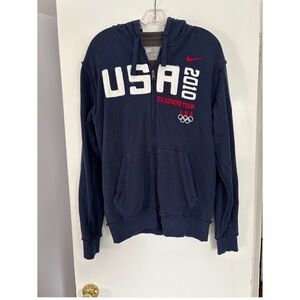 Nike Team USA Olympic Zip Hoodie Men’s Medium Navy Blue 2010